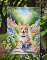 Corgi Spring Path Garden Flag