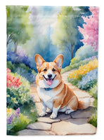 Corgi Spring Path House Flag