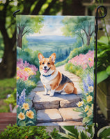 Corgi Spring Path Garden Flag