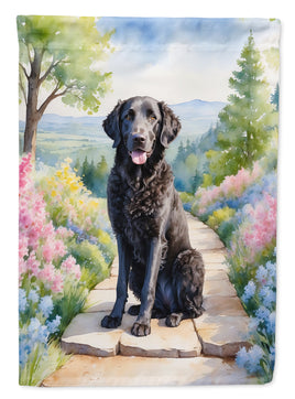 Curly-Coated Retriever Spring Path House Flag