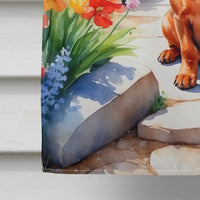 Dachshund Spring Path House Flag