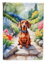 Dachshund Spring Path House Flag