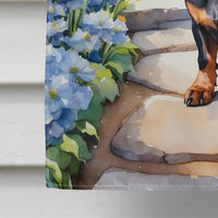 Dachshund Spring Path House Flag