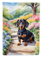 Dachshund Spring Path House Flag