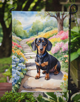 Dachshund Spring Path Garden Flag