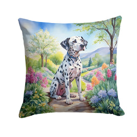 Dalmatian Spring Path Throw Pillow