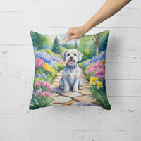 Dandie Dinmont Terrier Spring Path Throw Pillow