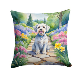 Dandie Dinmont Terrier Spring Path Throw Pillow