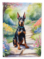 Doberman Pinscher Spring Path House Flag