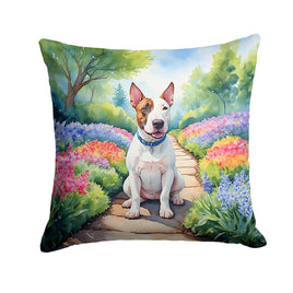 English Bull Terrier Spring Path Throw Pillow