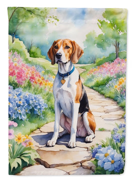 English Foxhound Spring Path Garden Flag