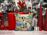 English Foxhound Spring Path Throw Pillow