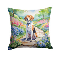 English Foxhound Spring Path Throw Pillow