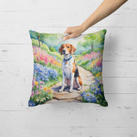 English Foxhound Spring Path Throw Pillow