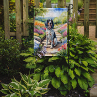 English Setter Spring Path Garden Flag