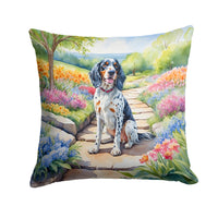 English Setter Spring Path Throw Pillow