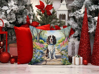 English Springer Spaniel Spring Path Throw Pillow