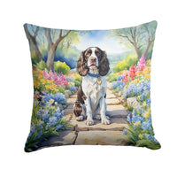 English Springer Spaniel Spring Path Throw Pillow