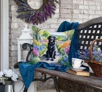 Flat-Coated Retriever Spring Path Throw Pillow