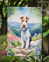 Fox Terrier Spring Path Garden Flag