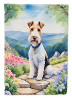 Fox Terrier Spring Path Garden Flag