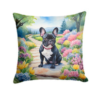 French Bulldog Spring Path Throw Pillow