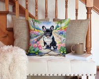 French Bulldog Spring Path Throw Pillow