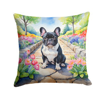 French Bulldog Spring Path Throw Pillow