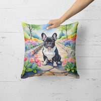 French Bulldog Spring Path Throw Pillow