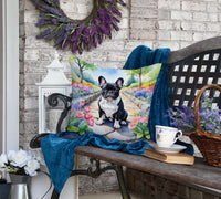 French Bulldog Spring Path Throw Pillow