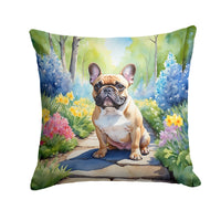 French Bulldog Spring Path Throw Pillow