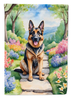 German Shepherd Spring Path Garden Flag