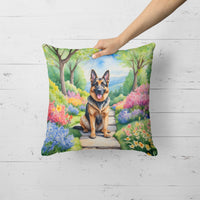 German Shepherd Spring Path Throw Pillow