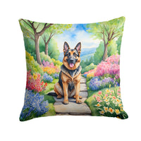 German Shepherd Spring Path Throw Pillow