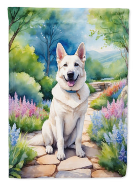 German Shepherd Spring Path House Flag