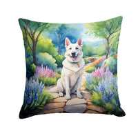 German Shepherd Spring Path Throw Pillow