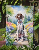 German Shorthaired Pointer Spring Path Garden Flag