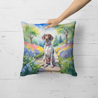 German Shorthaired Pointer Spring Path Throw Pillow