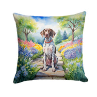 German Shorthaired Pointer Spring Path Throw Pillow