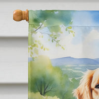 Golden Retriever Spring Path House Flag