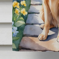 Golden Retriever Spring Path House Flag