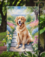 Golden Retriever Spring Path Garden Flag