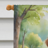 Golden Retriever Spring Path House Flag