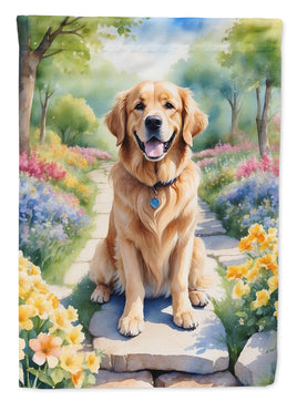 Golden Retriever Spring Path House Flag