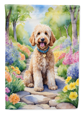 Goldendoodle Spring Path House Flag