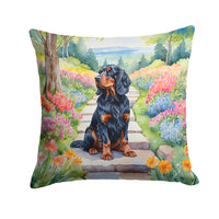 Gordon Setter Spring Path Throw Pillow