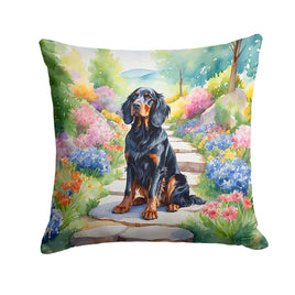 Gordon Setter Spring Path Throw Pillow