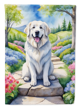 Great Pyrenees Spring Path House Flag