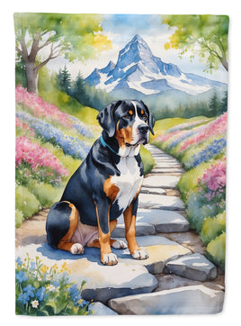 Greater Swiss Mountain Dog Spring Path House Flag