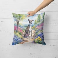 Greyhound Spring Path Throw Pillow